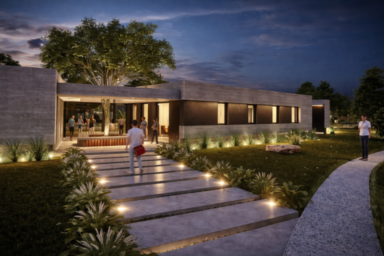 Centro comunitario al atardecer (1)